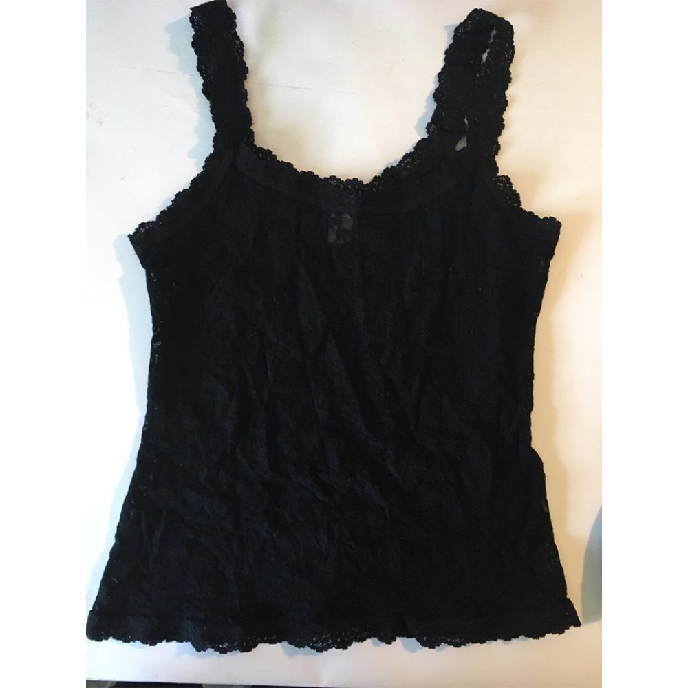 HANKY PANKY blk lace tank-L
